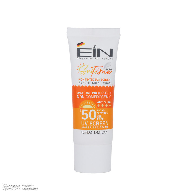 کرم ضد آفتاب بی رنگ ای آی ان SPF50 مدل anti shine مناسب انواع پوست حجم 40 میلیلیتر