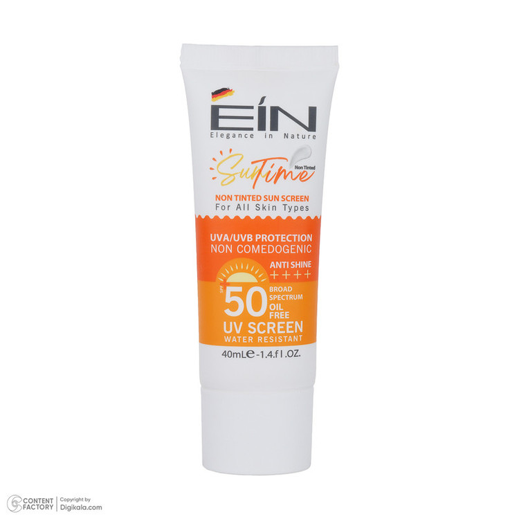 کرم ضد آفتاب بی رنگ ای آی ان SPF50 مدل anti shine مناسب انواع پوست حجم 40 میلیلیتر