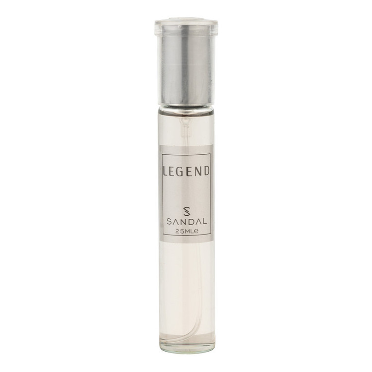 عطر جیبی مردانه صندل مدل LEGEND با رایحه شیرین، خنک حجم 25 میلیلیتر