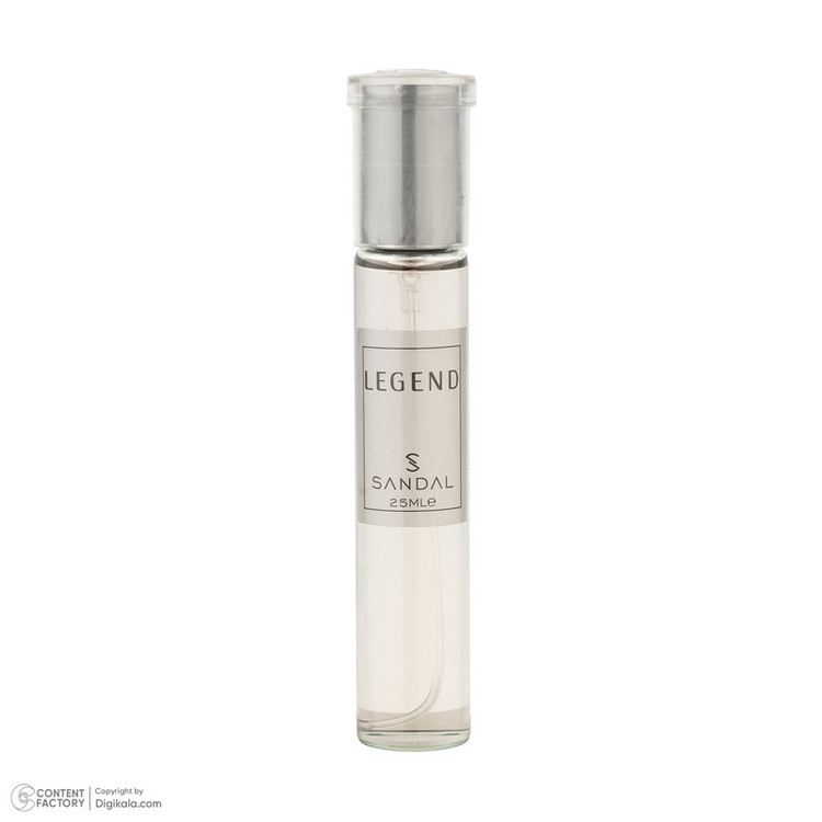 عطر جیبی مردانه صندل مدل LEGEND با رایحه شیرین، خنک حجم 25 میلیلیتر