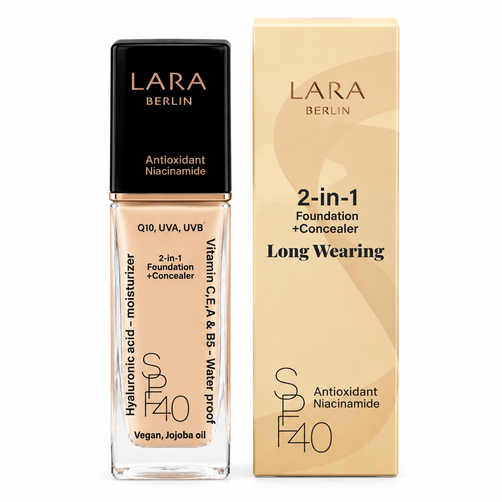 کرم پودر 2 در 1 لارا همراه کانسیلر شماره ۲۵۳ حجم 30ml