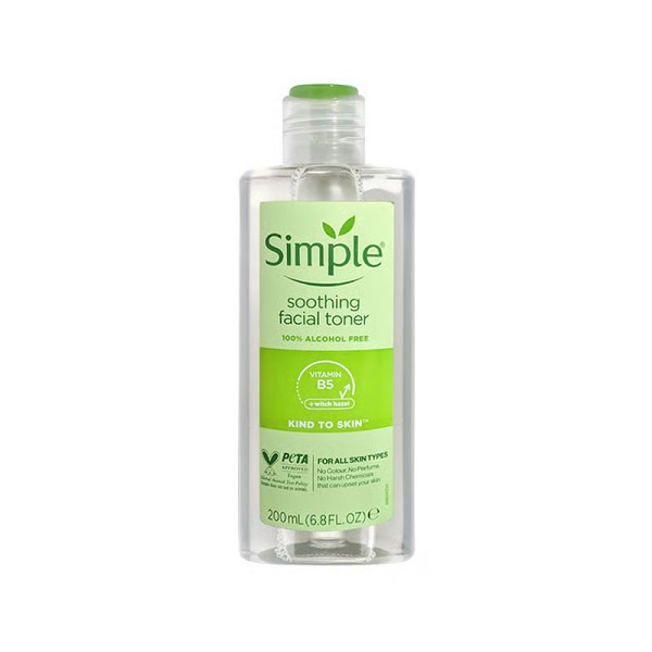 تونر سیمپل مدل Soothing Facial Toner مناسب انواع پوست حجم 200 میلی لیتر
